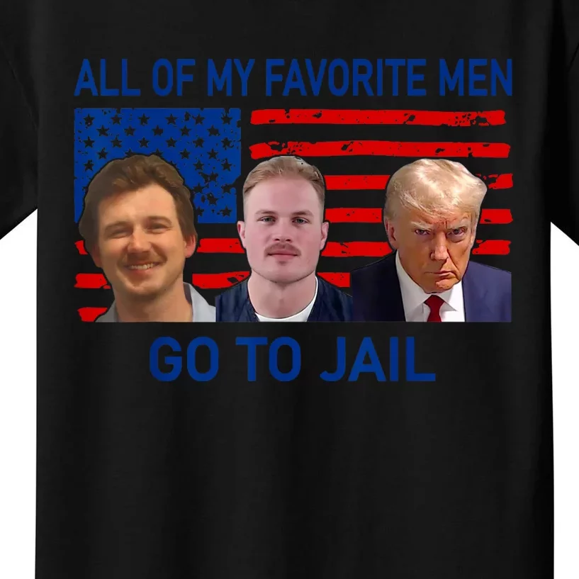 All Of My Favorite Go To Jail Funny Quote Kids T-Shirt