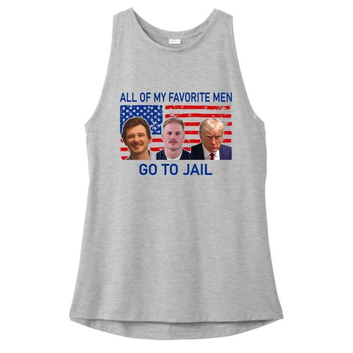 All Of My Favorite Go To Jail Funny Quote Ladies Tri-Blend Wicking Tank