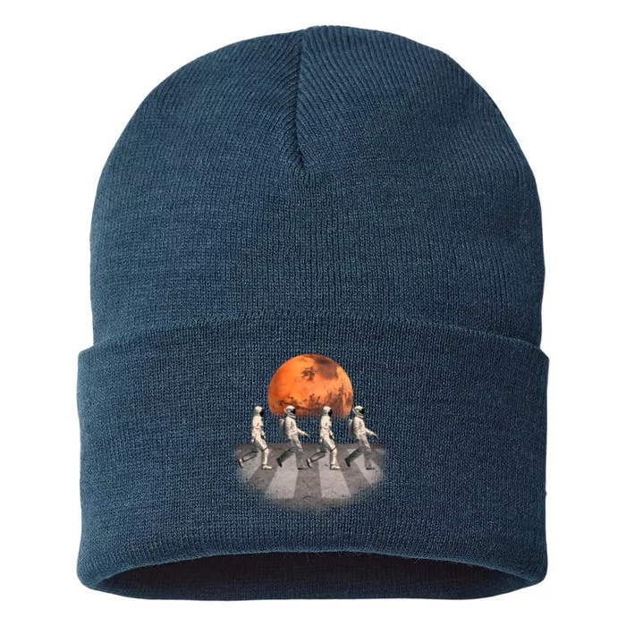 Astronauts Occupy Mars Crosswalk Sustainable Knit Beanie