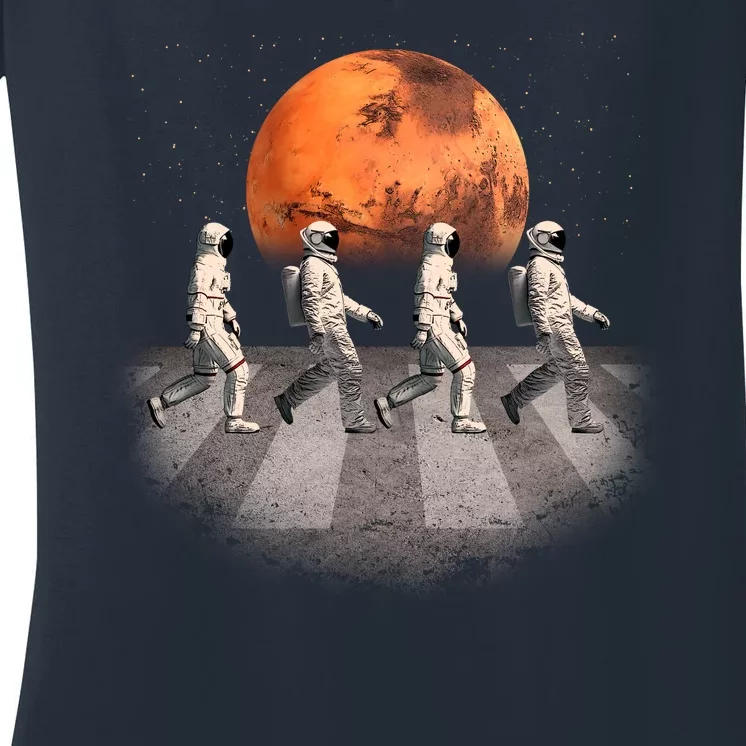 Astronauts Occupy Mars Crosswalk Women's V-Neck T-Shirt