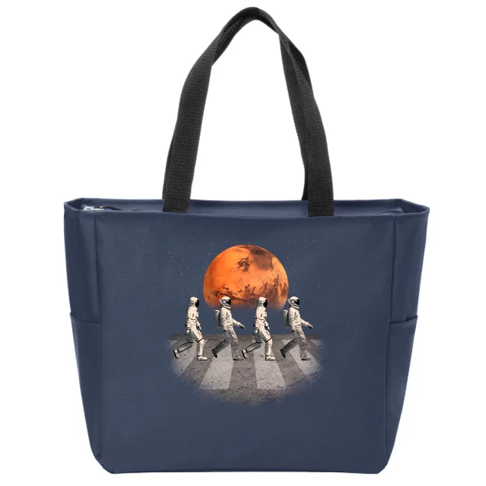 Astronauts Occupy Mars Crosswalk Zip Tote Bag