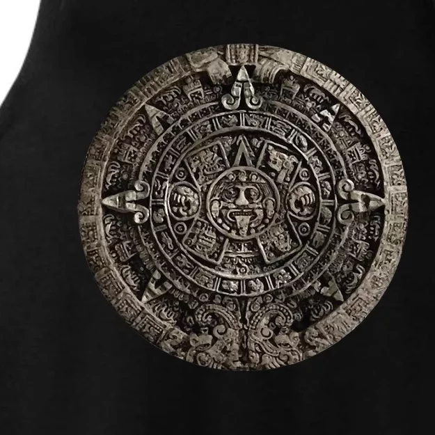 Aztec Or Mayan Calendar Maya Ladies Tri-Blend Wicking Tank