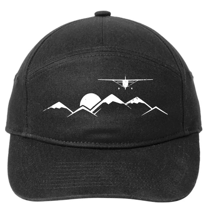 Airplane Over Mountains Gift For Pilots 7-Panel Snapback Hat