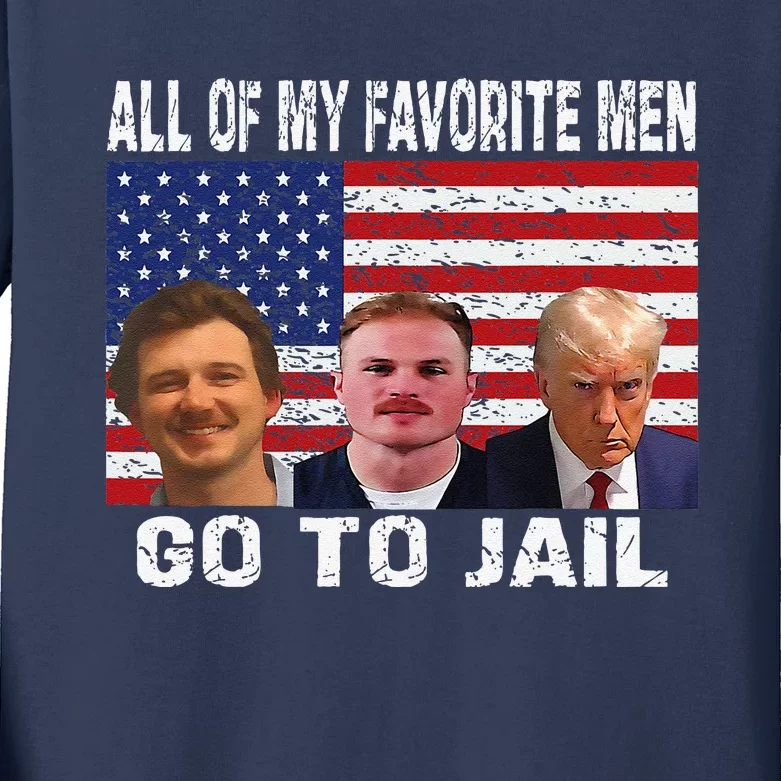 All Of My Favorite Go To Jail Funny Sayings Kids Long Sleeve Shirt