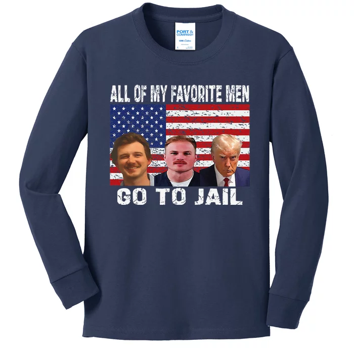 All Of My Favorite Go To Jail Funny Sayings Kids Long Sleeve Shirt