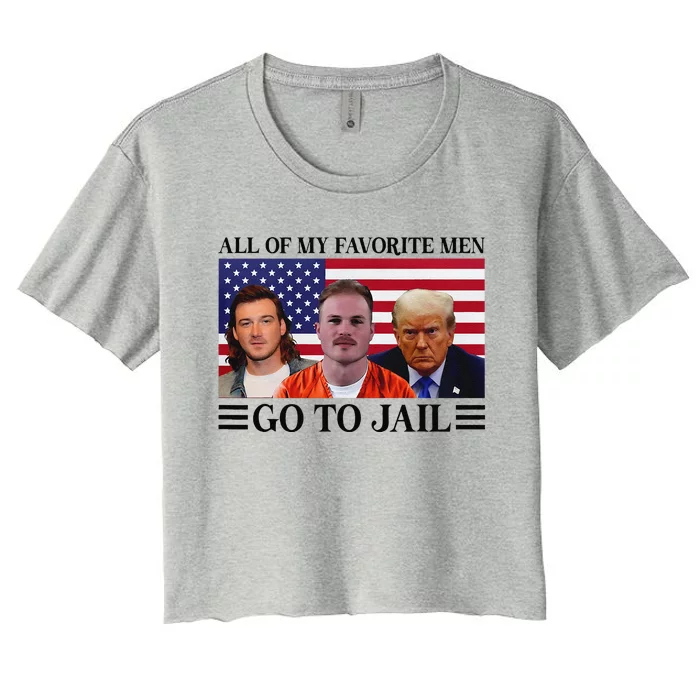 All Of My Favorite Go To Jail Trump Women's Crop Top Tee