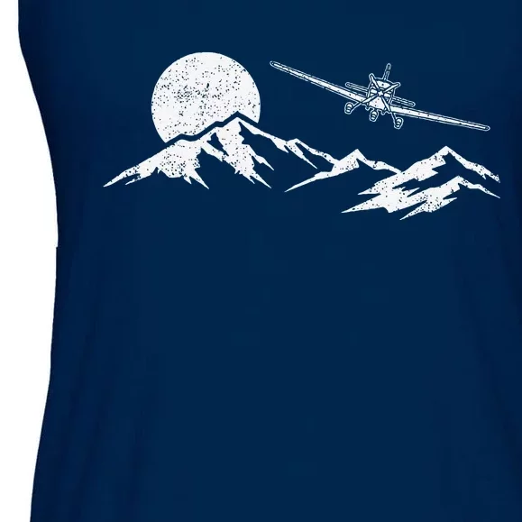 Airplane Over Mountains Gift For Pilots Aviation Ladies Essential Flowy Tank