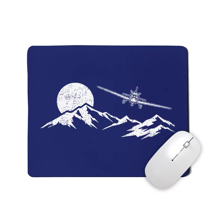 Airplane Over Mountains Gift For Pilots Aviation Mousepad