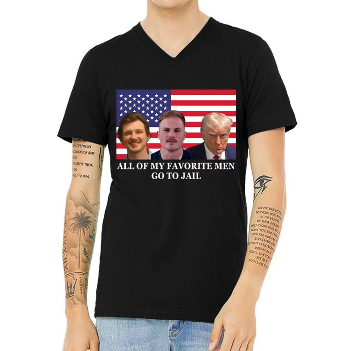 All Of My Favorite Go To Jail V-Neck T-Shirt