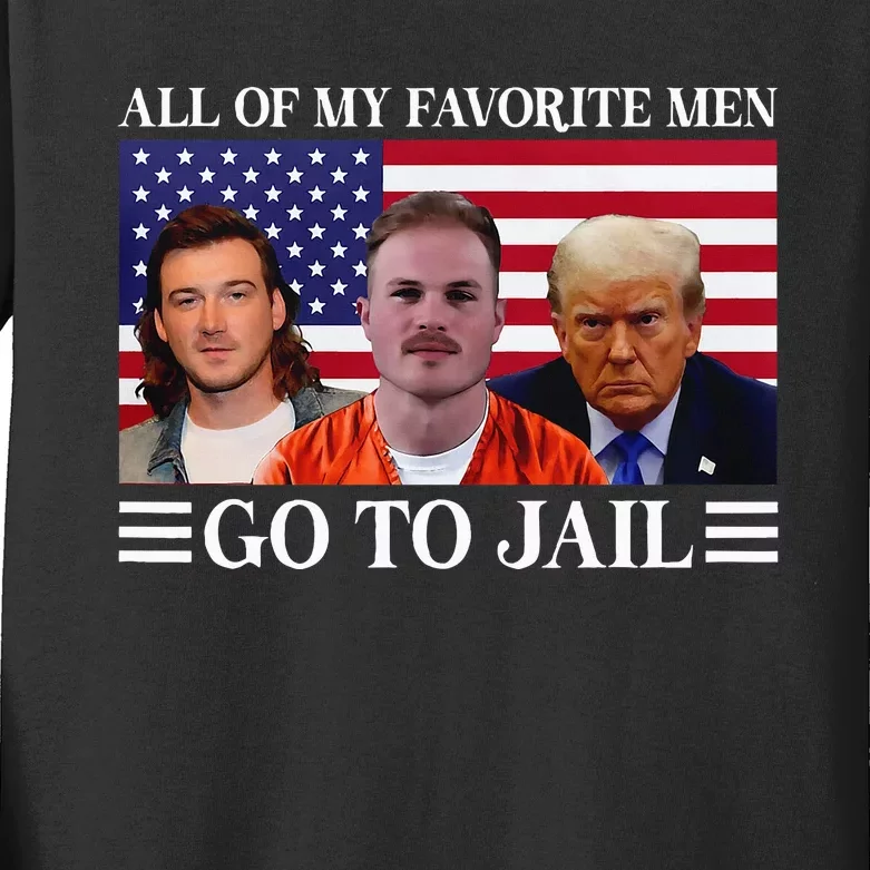 All Of My Favorite Go To Jail Trump Kids Long Sleeve Shirt