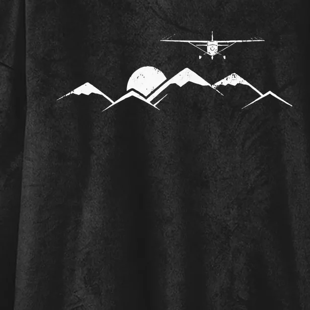 Airplane Over Mountains Gift For Pilots Hooded Wearable Blanket