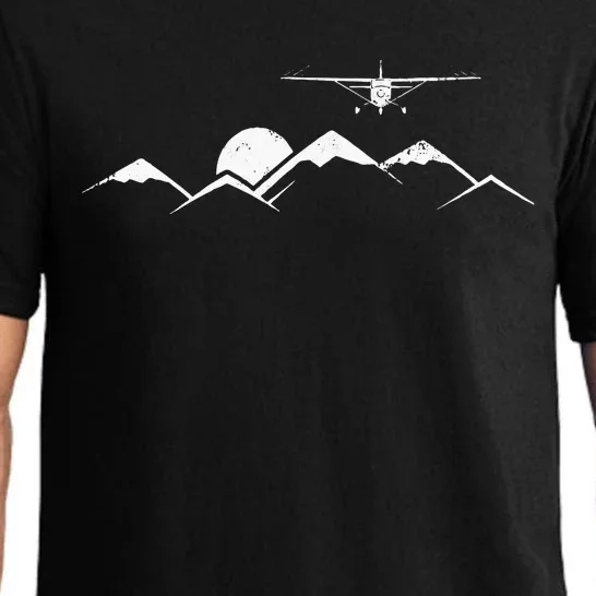 Airplane Over Mountains Gift For Pilots Pajama Set