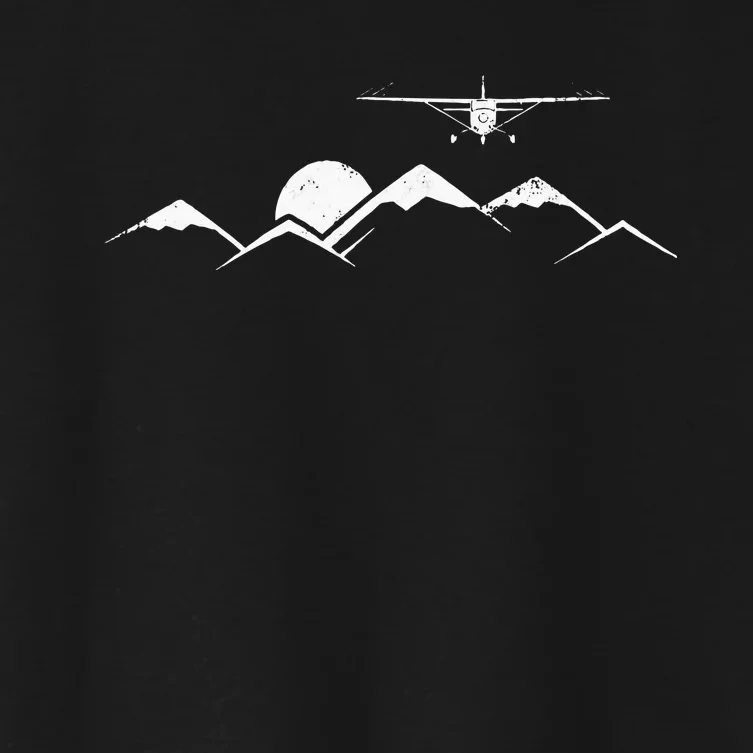 Airplane Over Mountains Gift For Pilots Women's Crop Top Tee