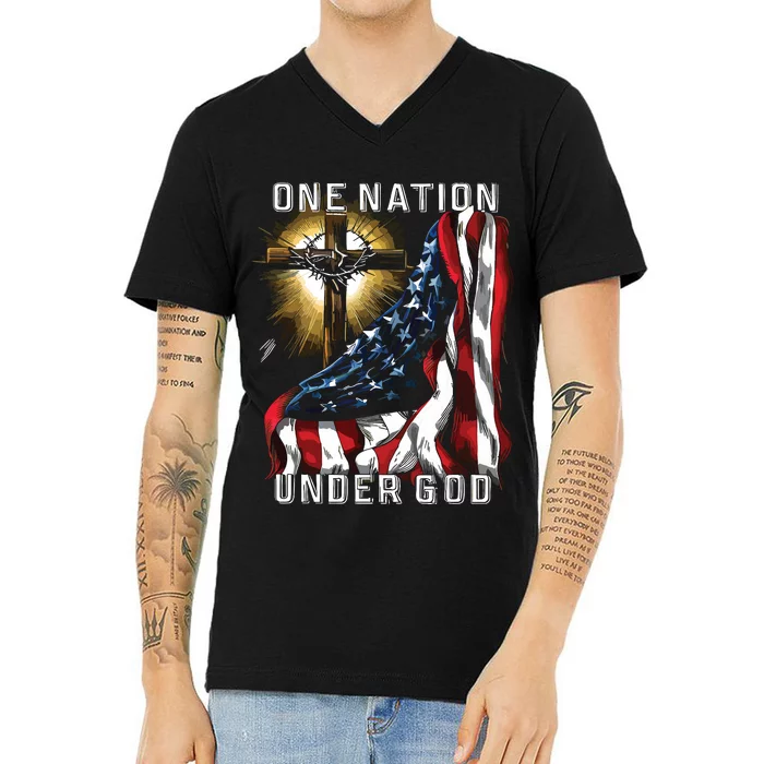 America One Nation Under God V-Neck T-Shirt