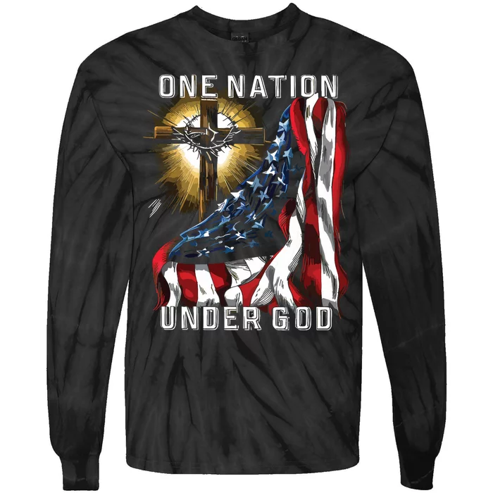 America One Nation Under God Tie-Dye Long Sleeve Shirt