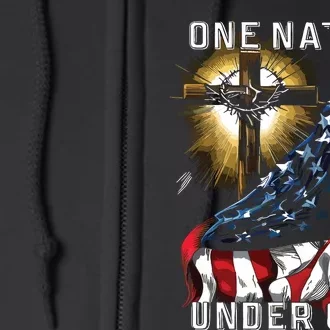 America One Nation Under God Full Zip Hoodie