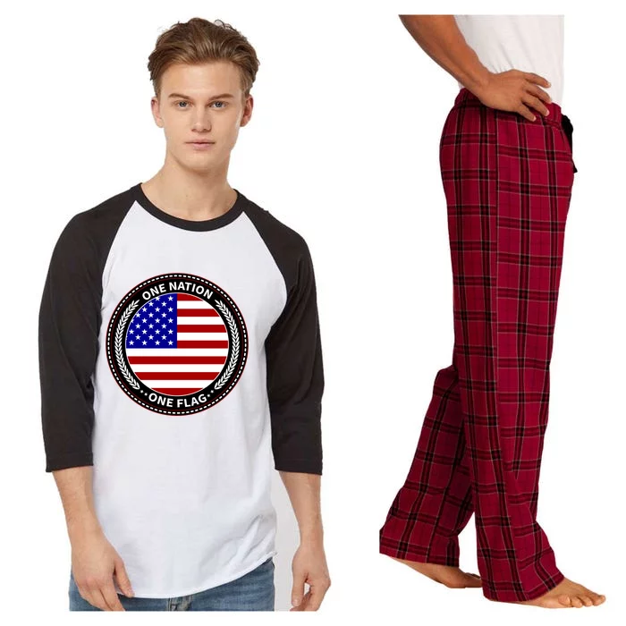 America One Nation One Flag Raglan Sleeve Pajama Set