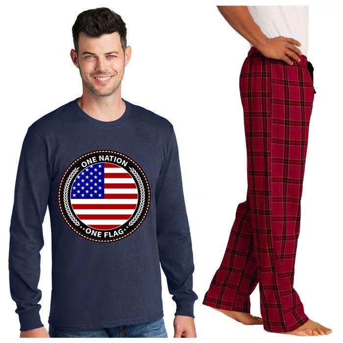 America One Nation One Flag Long Sleeve Pajama Set