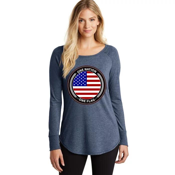 America One Nation One Flag Women's Perfect Tri Tunic Long Sleeve Shirt