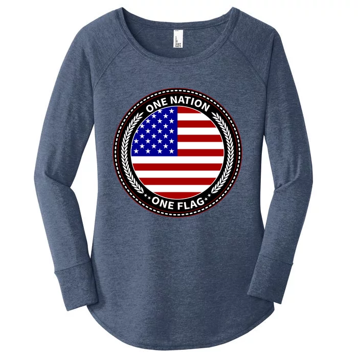 America One Nation One Flag Women's Perfect Tri Tunic Long Sleeve Shirt