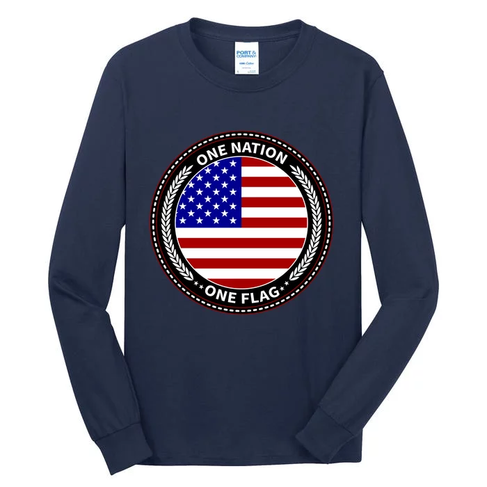 America One Nation One Flag Tall Long Sleeve T-Shirt