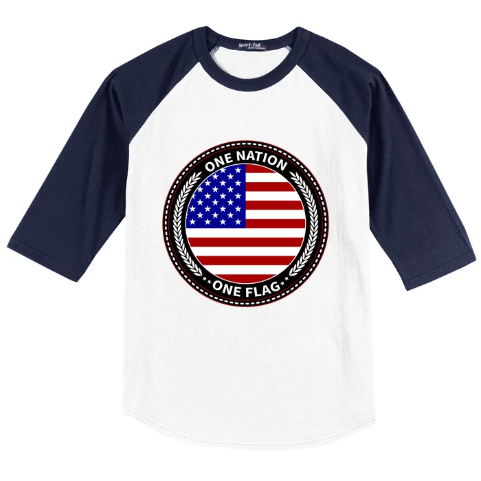 America One Nation One Flag Baseball Sleeve Shirt