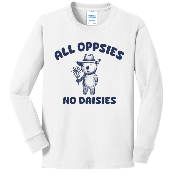 All Oopsies No Daisies Cute Bear Kids Long Sleeve Shirt