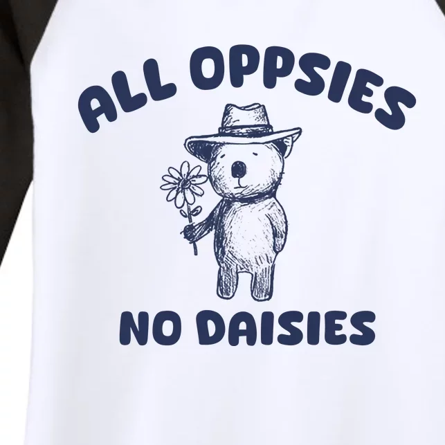 All Oopsies No Daisies Cute Bear Women's Tri-Blend 3/4-Sleeve Raglan Shirt