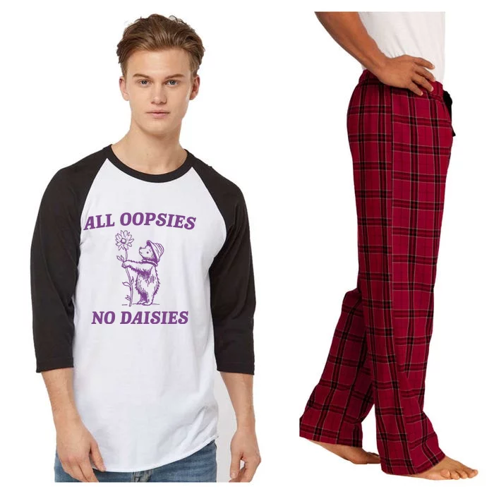 All Oopsies No Daisies Funny Raccoon Raglan Sleeve Pajama Set