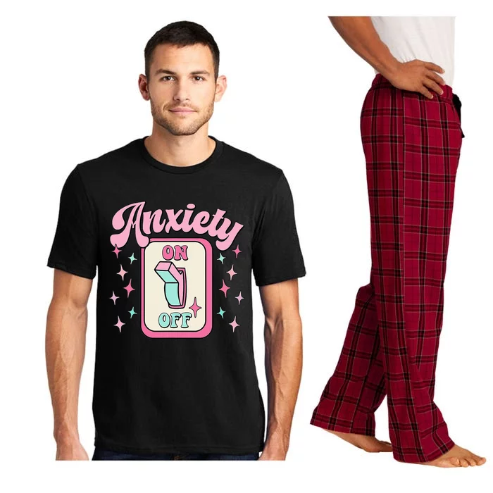 Anxiety On Off Switch Funny Mental Health Awareness Retro Pajama Set