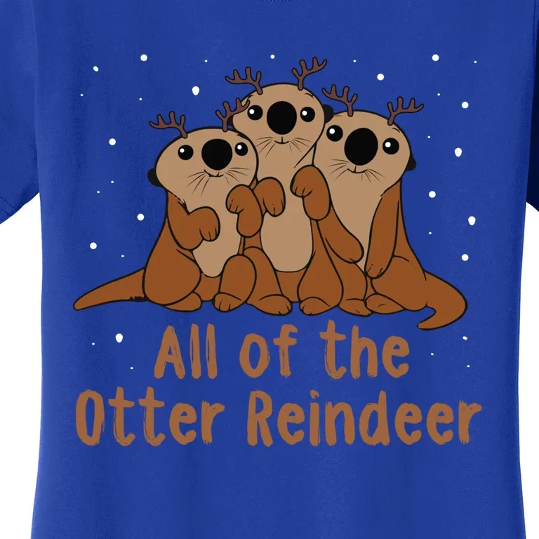 All Of Otter Reindeer Christmas Pajama Gift Cute Xmas Funny Gift Women's T-Shirt