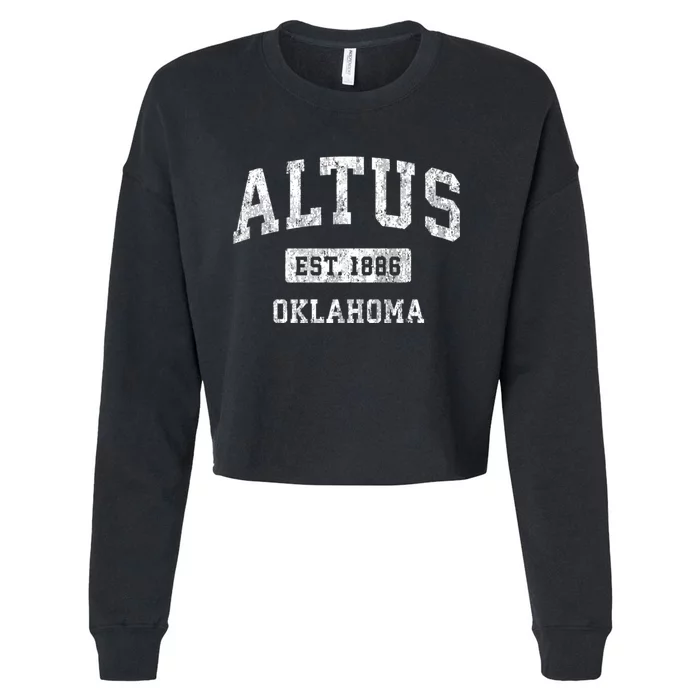 Altus Oklahoma Ok Vintage Sports Cropped Pullover Crew