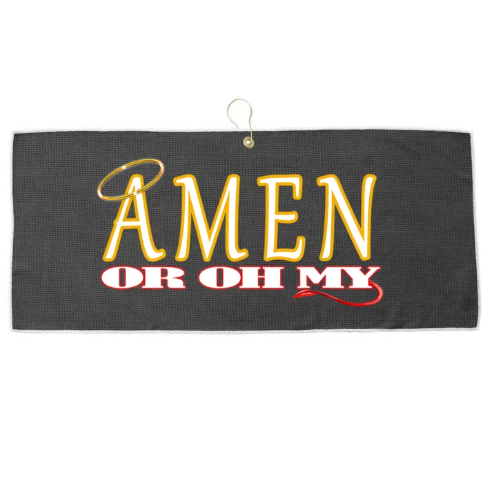 Amen Or Oh My Religious Quote Funny Novelty Design Large Microfiber Waffle Golf Towel