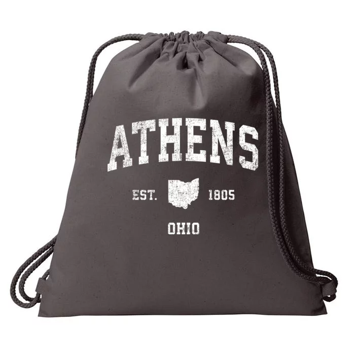 Athens Ohio Oh Vintage Sports Drawstring Bag