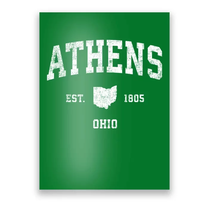 Athens Ohio Oh Vintage Sports Poster