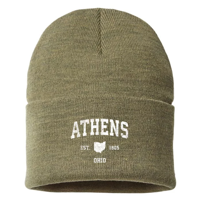 Athens Ohio Oh Vintage Sports Sustainable Knit Beanie