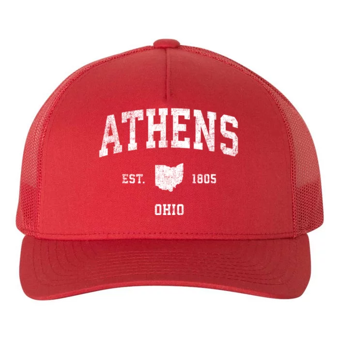 Athens Ohio Oh Vintage Sports Yupoong Adult 5-Panel Trucker Hat