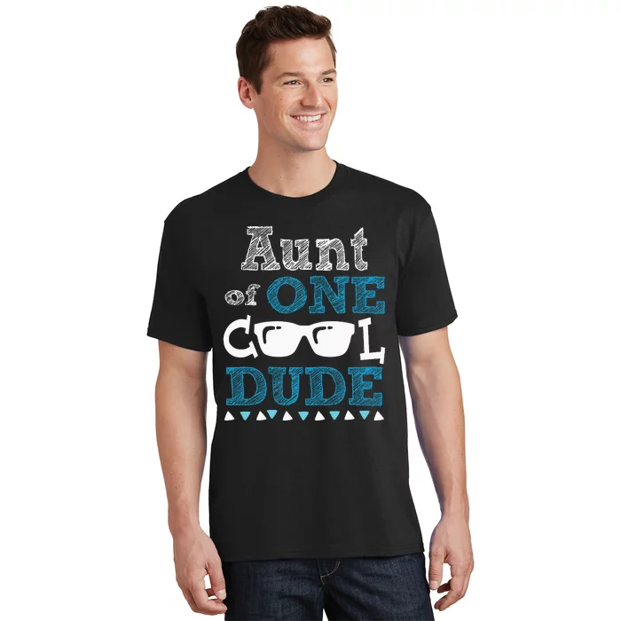 Aunt Of One Cool Dude Funny Birthday Boy Cool T-Shirt