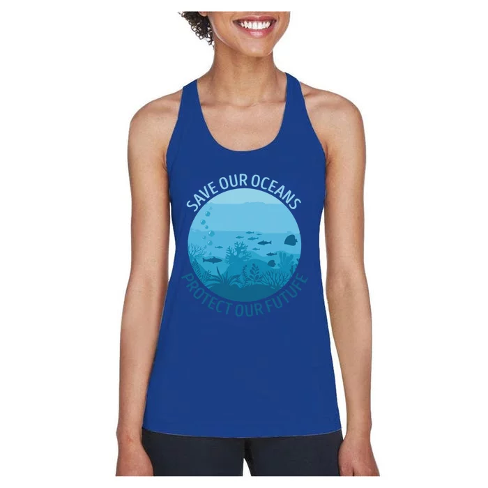 Ave Ours Oceans Protect Our Future Earth Planet Water Gift Women's Racerback Tank