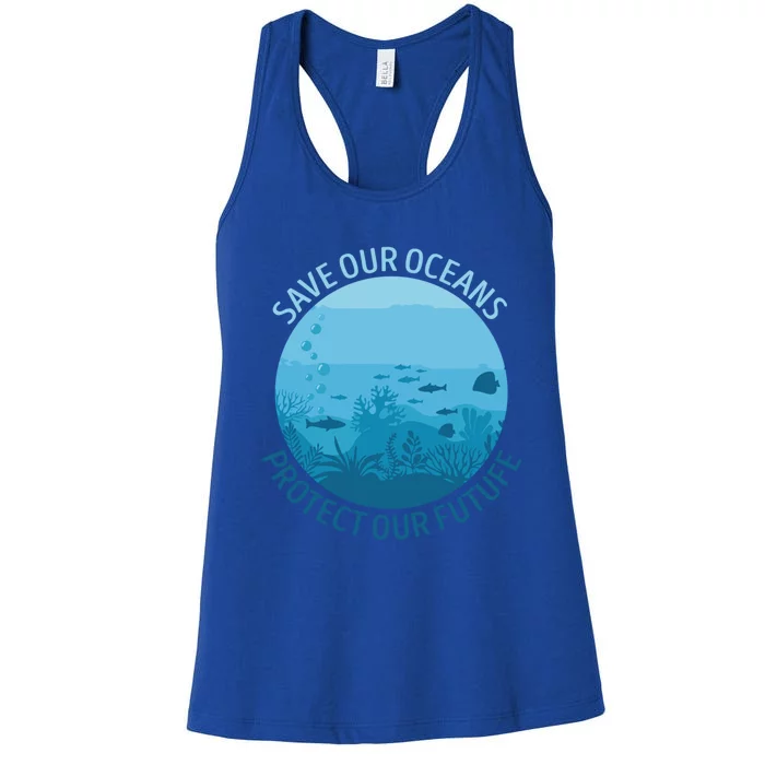 Ave Ours Oceans Protect Our Future Earth Planet Water Gift Women's Racerback Tank