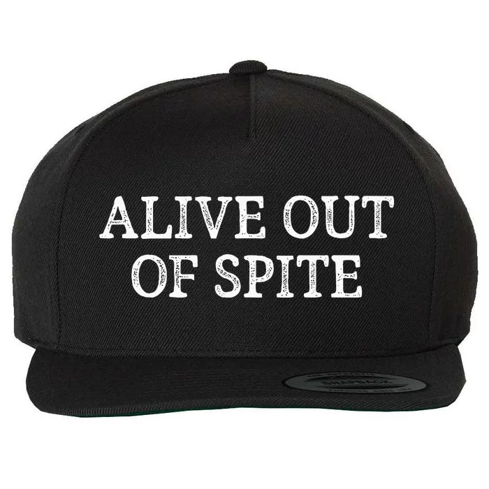 Alive Out Of Spite Vintage Style Wool Snapback Cap