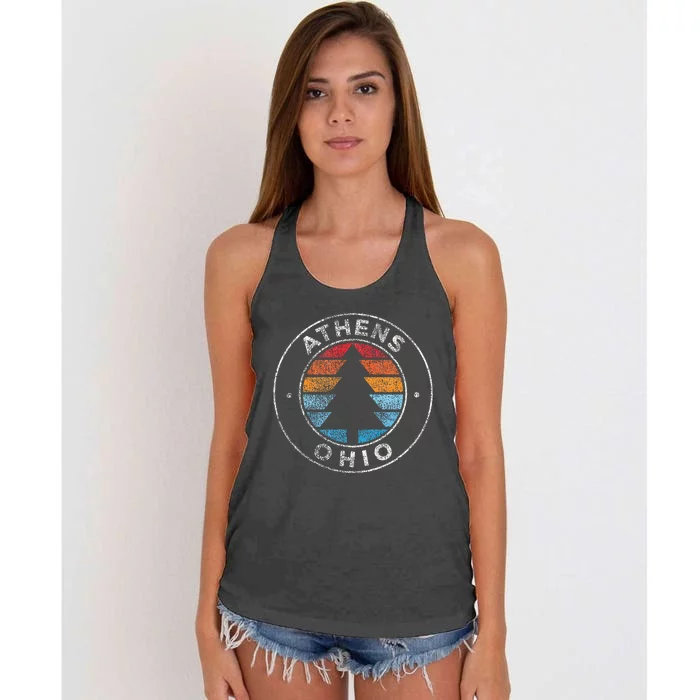 Athens Ohio Oh Vintage Retro 70s Women's Knotted Racerback Tank