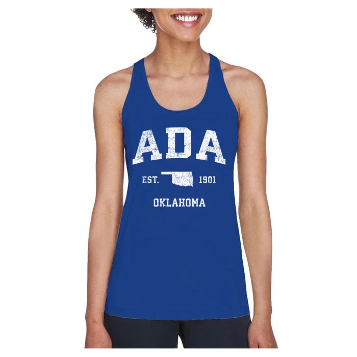 Ada Oklahoma Ok Vintage Sports Women's Racerback Tank