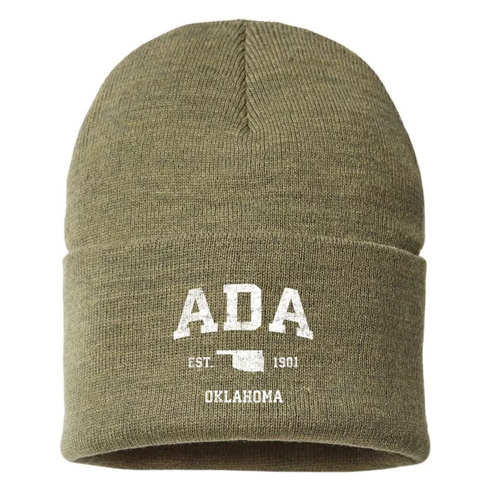 Ada Oklahoma Ok Vintage Sports Sustainable Knit Beanie