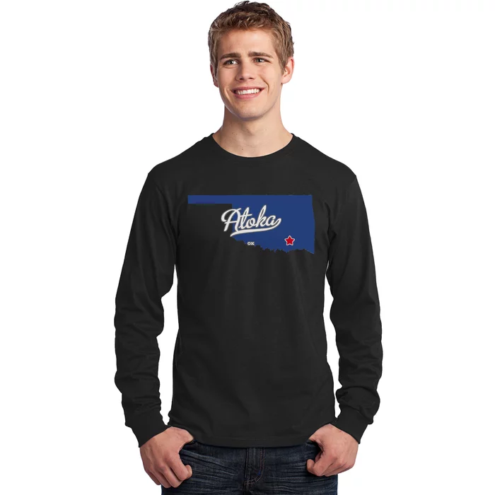 Atoka Oklahoma OK Map Long Sleeve Shirt