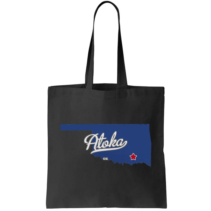 Atoka Oklahoma OK Map Tote Bag