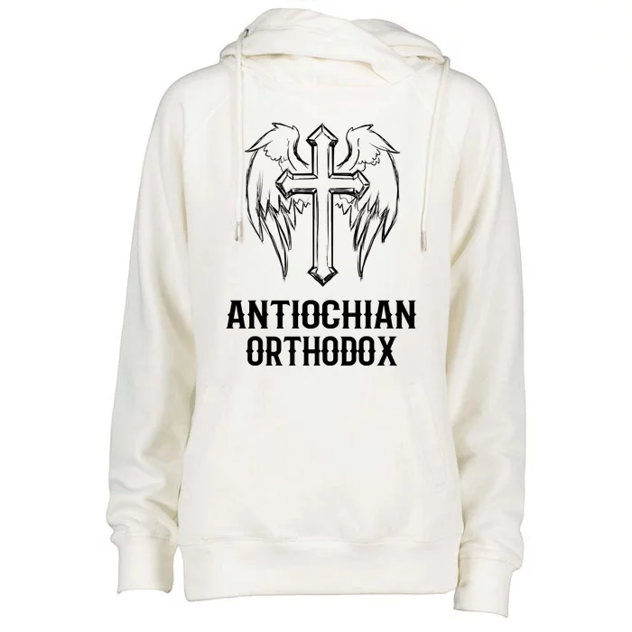 Antiochian Orthodox / Orthodox Christian Modern Font Design Womens Funnel Neck Pullover Hood