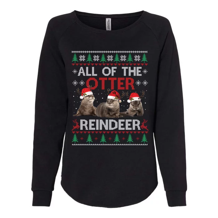 All Of Otter Reindeer Christmas Ugly Sweater Pajamas Xmas Sweatshir Womens California Wash Sweatshirt