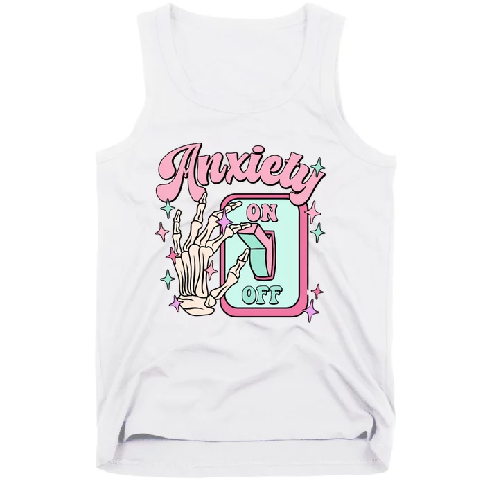 Anxiety On Off Funny Mental Health Awareness Cute Psychology Student Giift Tank Top