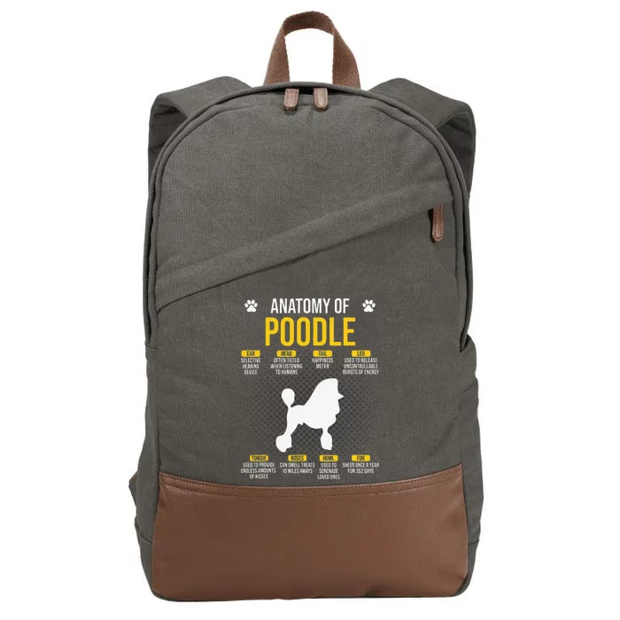 Anatomy Of Poodle Dog Lover Cotton Canvas Backpack